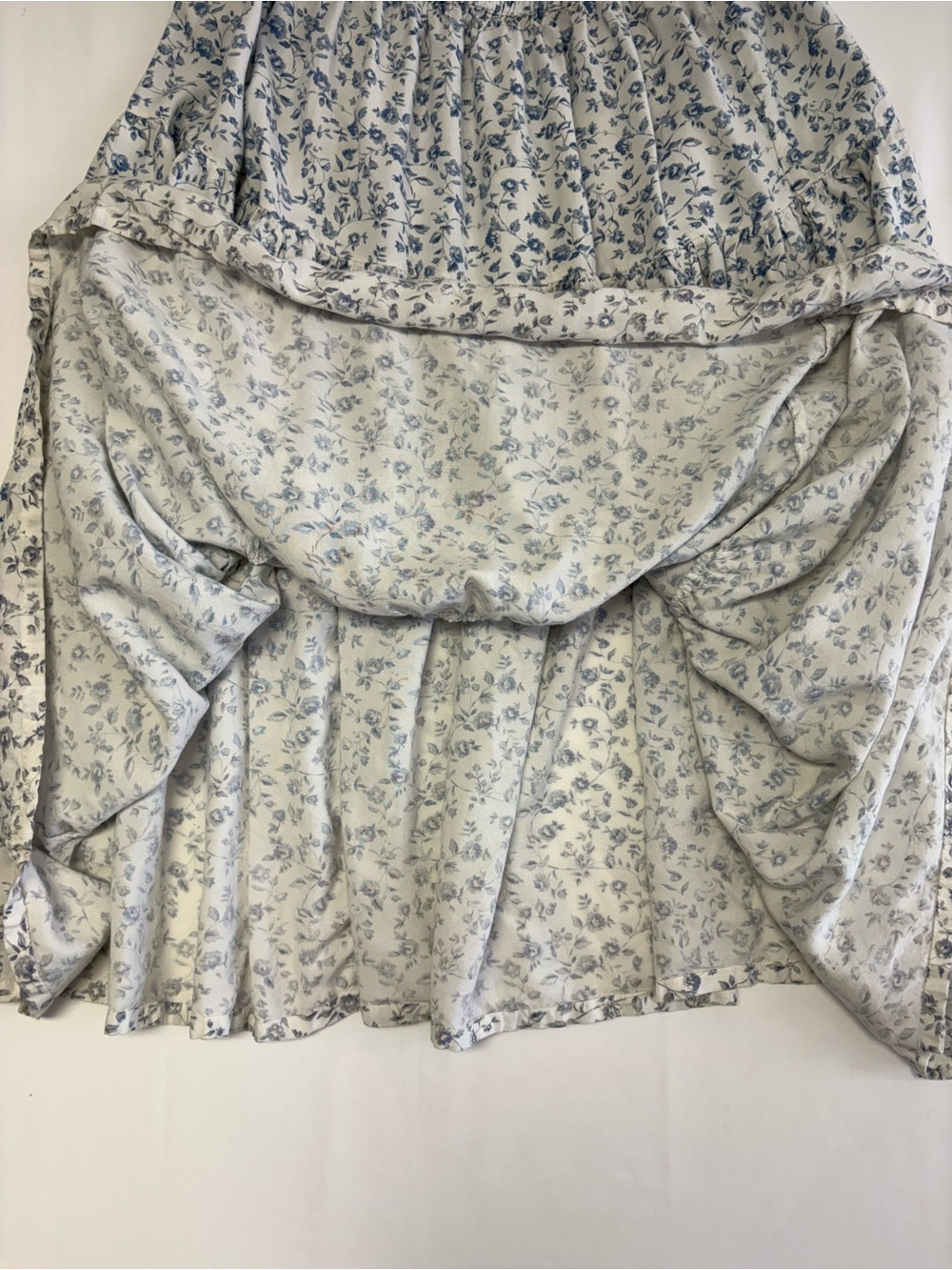 Vintage 90’s Tantrums White and Blue Floral Tiered Maxi Skirt - Picture 4 of 8